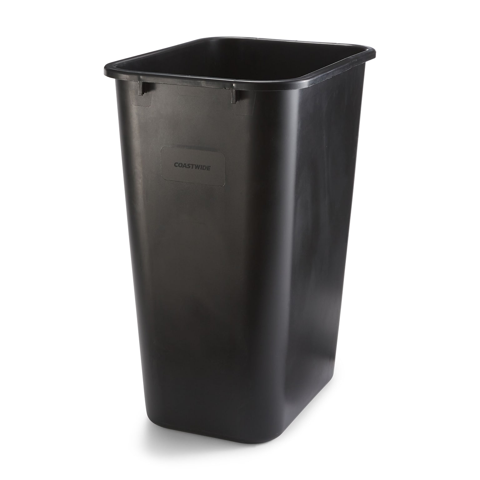 Coastwide Professional™ Indoor Trash Can Without Lid, Black Soft Molded Plastic, 10.25 Gallon (CW56433)