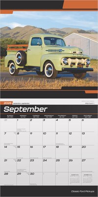2025 BrownTrout Classic Ford Pickups 12" x 24" Monthly Square Wall Calendar, (9781975479718)