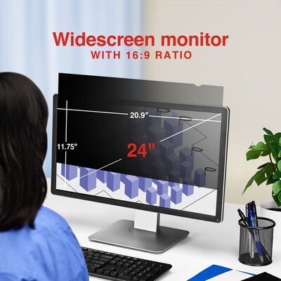 Staples TECH Anti-Glare Privacy Filter for 24" Widescreen Monitor (16:9) (ST62136-CC)