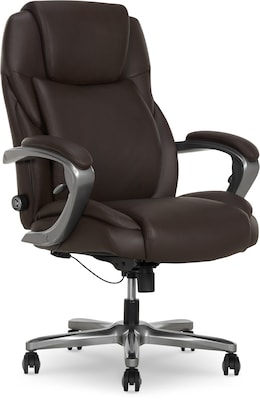 La-Z-Boy Niall AIR Lumbar Pro+ Ergonomic Vegan Leather Executive Big & Tall Chair, 400 lb. Capacity, Dark Brown (60114-DBRN)