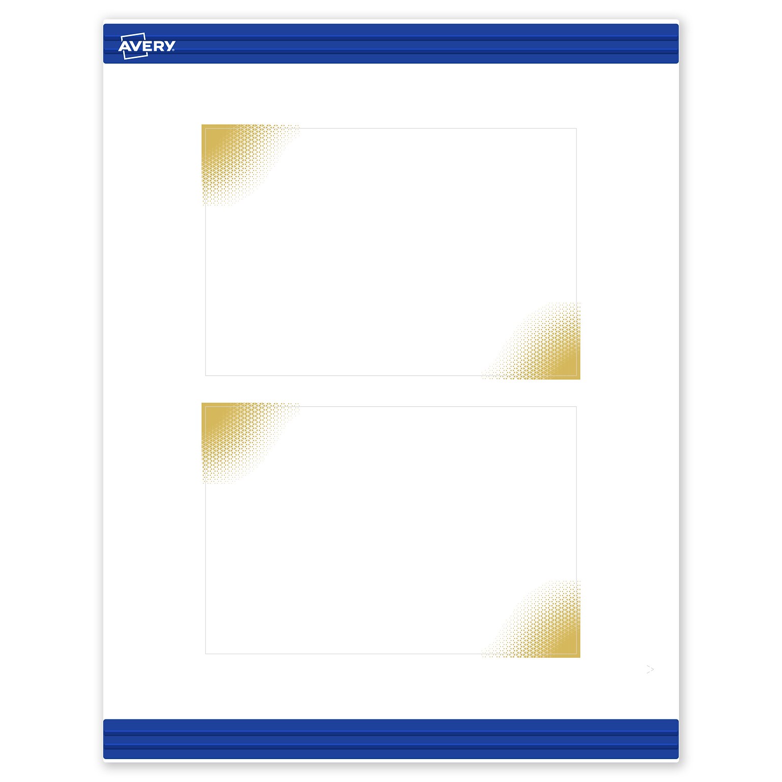 Avery Gold Blush Pattern Matte Blank Card, White, 20/Pack (S00-EWP)