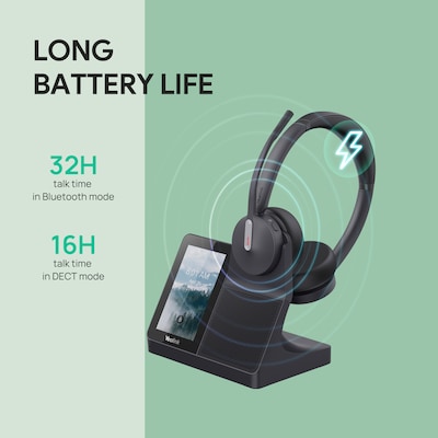 Yealink WH64 Workstation Bluetooth Dual Phone & Computer On Ear Headset, USB-A/USB-C, UC Certified (1208736)