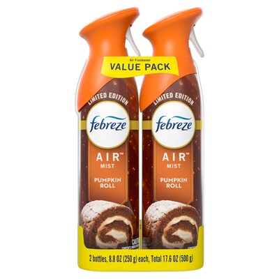 Febreze Air Mist Air Freshener Spray, Pumpkin Roll Scent, 8.8 oz., 2/Pack (03206)