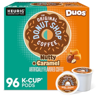 The Original Donut Shop Duos Nutty + Caramel Coffee Keurig® K-Cup® Pods, Medium Roast, 96/Carton (37