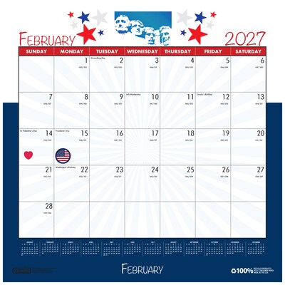 2027 House of Doolittle Seasonal Holiday 12 x 12 Monthly Wall Calendar (338-27)
