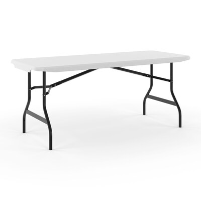 Quill Brand® Folding Table, 6' x 29", White Granite (79123)
