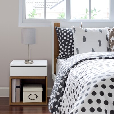Simple Designs 19.50" LED Table Lamp with Charging Outlet, Grey (LT2024-GRY)