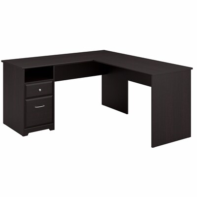 Bush Furniture Cabot 60W L Shaped Computer Desk with Drawers, Espresso Oak (CAB044EPO)