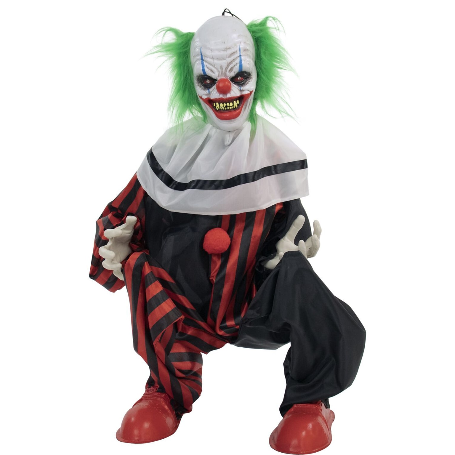 Haunted Hill Farm Life-Size Animatronic Crouching Clown (HHCLOWN-12FLSA)