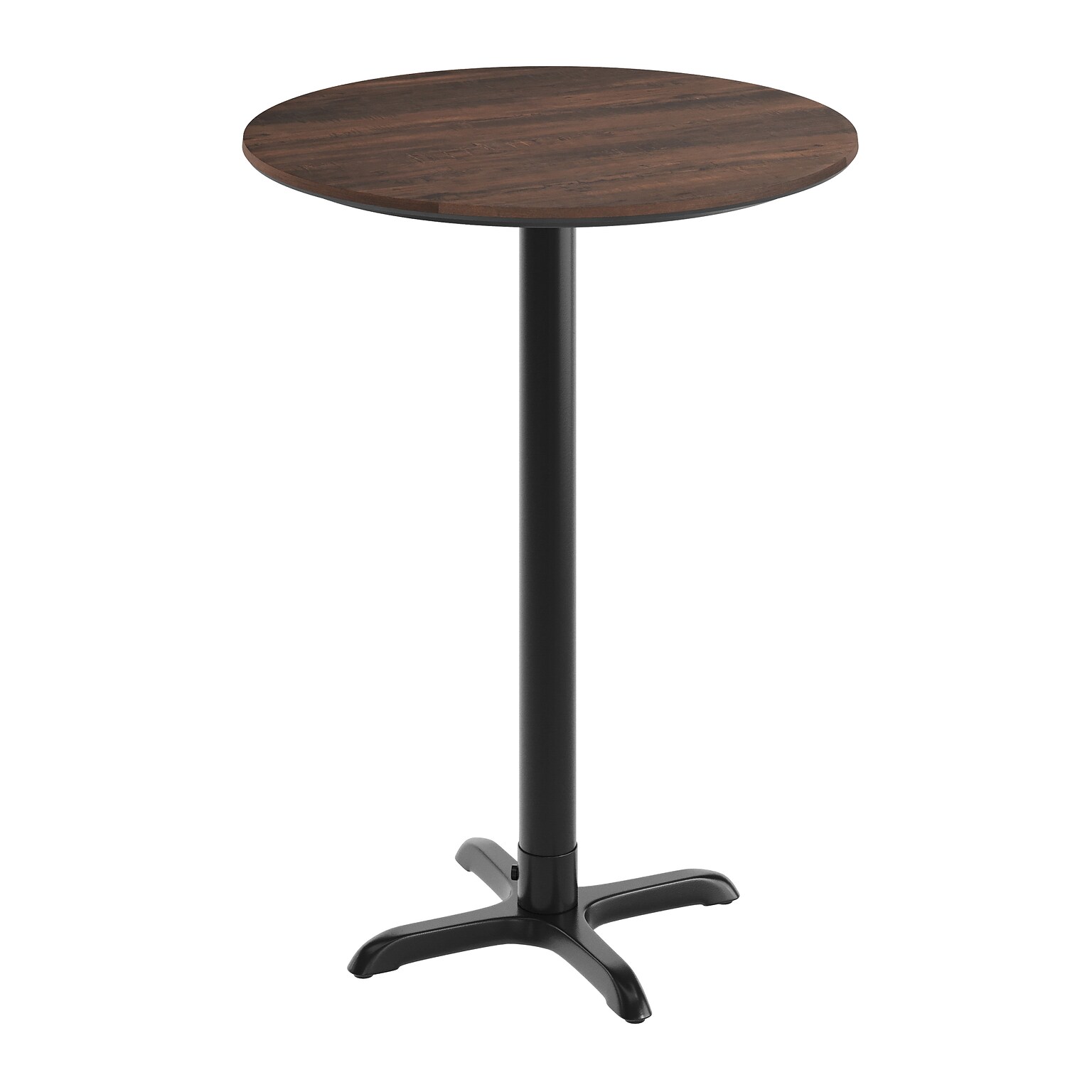 Flash Furniture Acadia 31.25 Round Wooden Dining Table with X-Base, Dark Brown/Black Base (STRD31WBRT2222B)