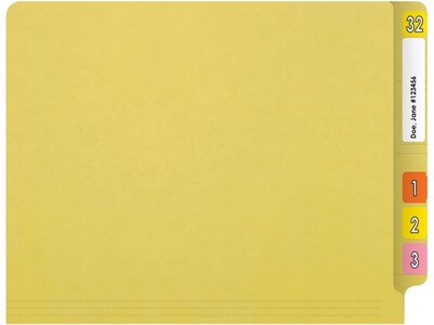 Medical Arts Press Reinforced End Tab File Folder, Straight Cut, Letter-Size, Yellow, 50/Box (S-01602-YLW)