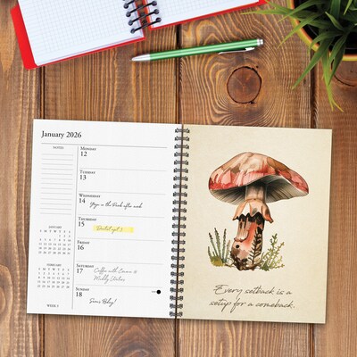 2026 Willow Creek Art of the Mushroom 6.5 x 8.5 Desk Calendar (54567)