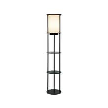 Simple Designs 62.5 Matte Black Floor Lamp with Cylindrical Shade (LF2010-BLK)