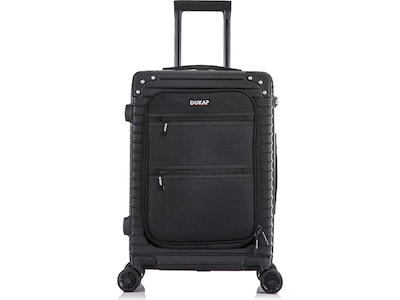 DUKAP Tour 23.5 Hardside Carry-On Suitcase, 4-Wheeled Spinner, TSA Checkpoint Friendly, Black (DKTO