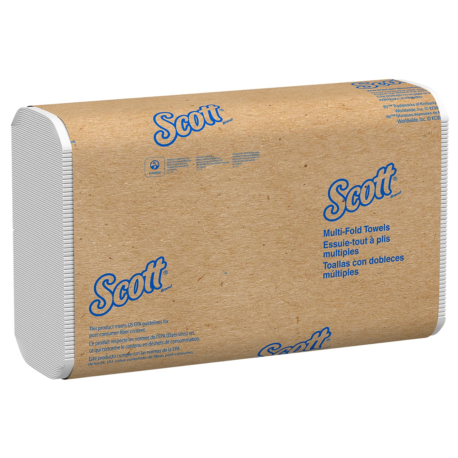 Scott Essential Recycled Multifold Paper Towels, 1-ply, 250 Sheets/Pack, 16 Packs/Carton (01804)