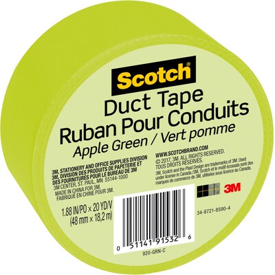 Scotch Duct Tape, 1.88 x 20 yds., Green (920-GRN-C)