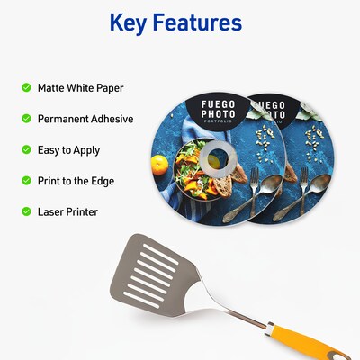 Avery CD Labels, White, Permanent Adhesive, Laser Printers, 40 Blank CD Labels & 80 Spine Labels (5692)