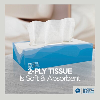 Pacific Blue Select Facial Tissue, 2-ply, 100 Tissues/Box, 30 Boxes/Carton (48100)