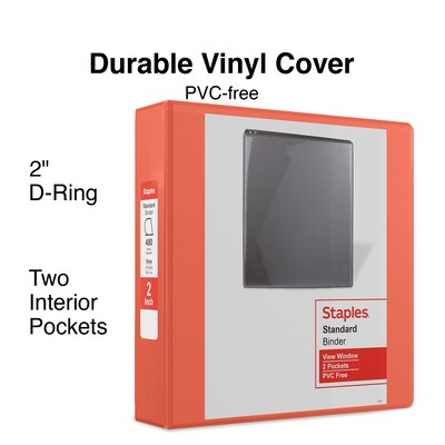 Standard 2 3 Ring View Binder with D-Rings, Orange (26446-CC)