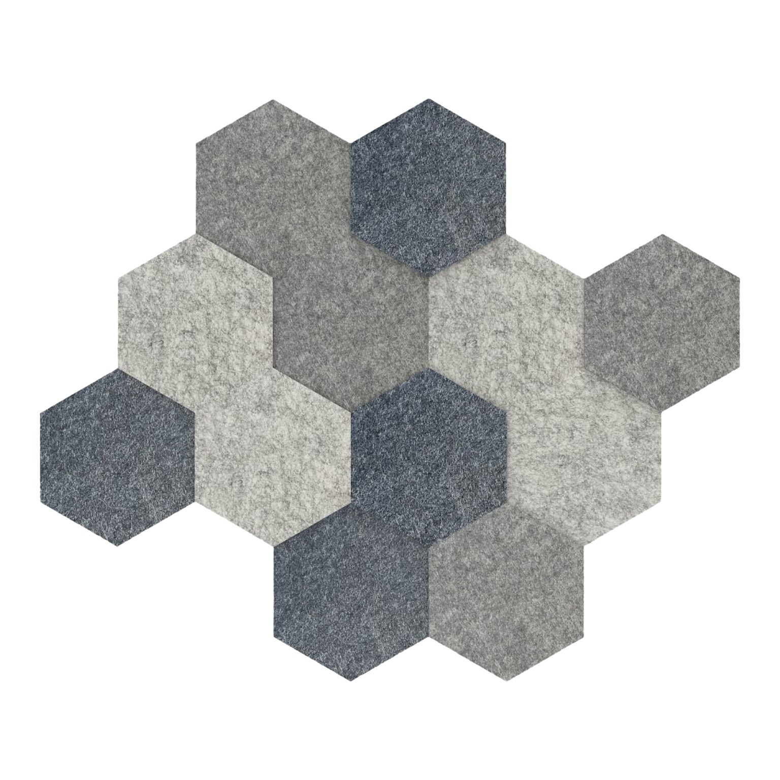 Luxor Reclaim Stick-On Decorative Acoustic Panels, 11H x 9.5W, Ocean Foam Combo PET, 12/Pack (RCLMHEX001)