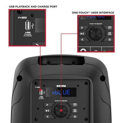 ION Pro Glow Express Bluetooth PA Speaker System, Black (IONPRGLWXPRESX)