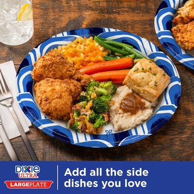 Dixie Ultra Large 11.5" Paper Plates, Blue/White, 12 Plates/Pack (16217/01C)