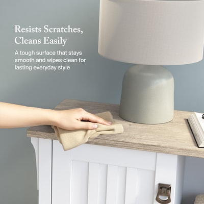 Bush Home Salinas Accent Storage Cabinet with Doors, Shiplap Gray/Pure White (SAS147G2W-03)