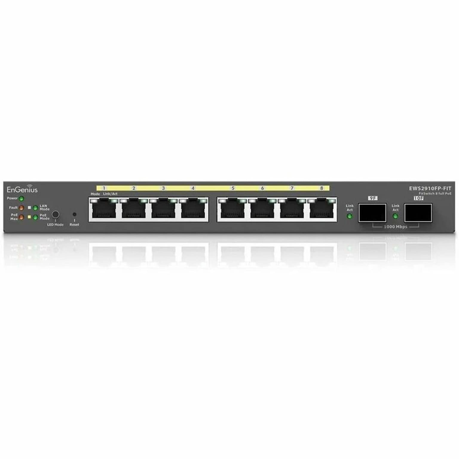 EnGenius Fit 8-Port Gigabit Ethernet PoE Managed Switch, 20 Gbps, Black (EWS2910FP-FIT)
