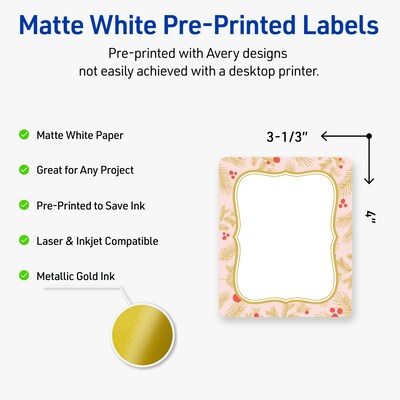 Avery Rectangle Multipurpose Labels, 4 x 3-1/3, White, 40/Pack (19479370487)
