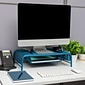 Mind Reader Monitor Stand with Paper Tray, Metal, Turquoise (MESHMONSTA-TUR)