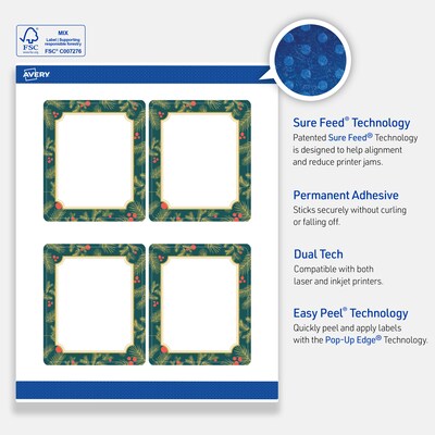 Avery Rectangle Multipurpose Labels, 4" x 3-1/3", White, 40/Pack (19479370489)
