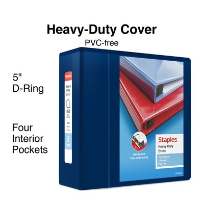 5 Heavy-Duty View Binder with D-Rings, Navy
