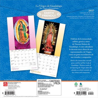 2027 BrownTrout La Virgen de Guadalupe 12 x 12 Monthly Wall Calendar (9798330711499)