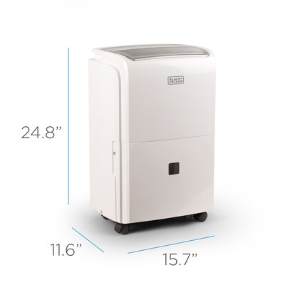 Black & Decker Energy Star 50-Pint Portable Dehumidifier, 2-Speed, Covers up to 4500 sq. ft., White (BDT50PWTB)