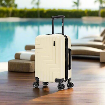 DUKAP Zahav 22.04 Hardside Carry-On Suitcase, 4-Wheeled Spinner, TSA Checkpoint Friendly, Sand (DKZAH00S-SAN)