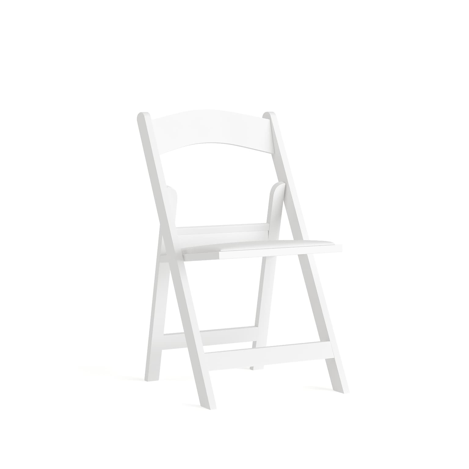 Flash Furniture Hercules 1000lb-Capacity Resin Folding Chair with Vinyl Padded Seat, White (LEL1WHITE)