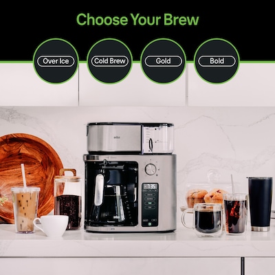 Braun MultiServe Plus 10-Cup Automatic Drip Coffee Maker, Stainless Steel (KF9270SI)