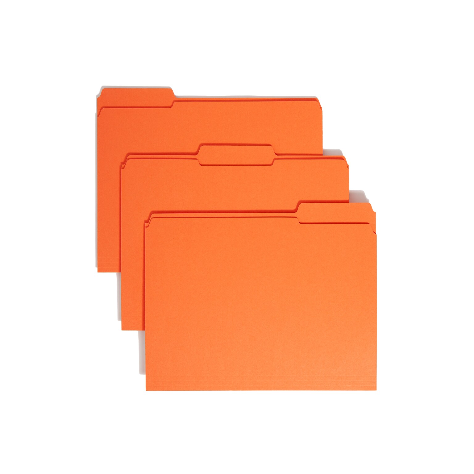 Smead Reinforced File Folder, 3 Tab, Letter Size, Orange, 100/Box (12534)