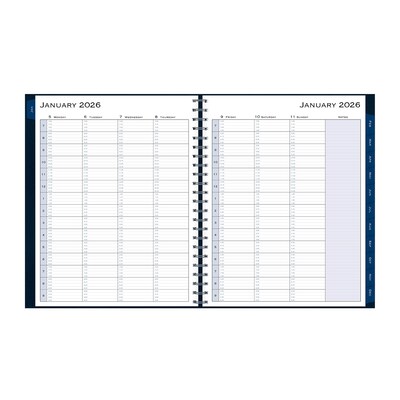 2026 Blue Sky Passages 8.5 x 11 Calendar Year Weekly & Monthly Planner, Faux Leather Cover, Navy (148658-26)