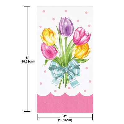 Say Hooray! Trendy Tulips Spring Oval Paper Plates and Dinner Napkins Set, 48/Pack (DTC9628E2H)