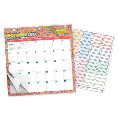 2026-2027 Plato Good Vibes 12" x 12" Academic Monthly Wall Calendar (9798330709212)
