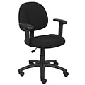 Boss Perfect Posture Deluxe Office Task Chair with Adjustable Arms, Black (B316-BK)