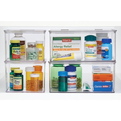 iDESIGN Hinged-Lid Organizers, Clear, 4/Set (27744M4)