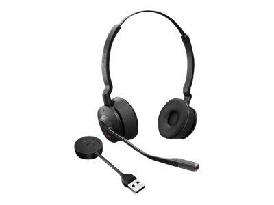 jabra Engage 55 Wireless Stereo On Ear Headset, USB-A, UC Certified, Black (9559-410-125)