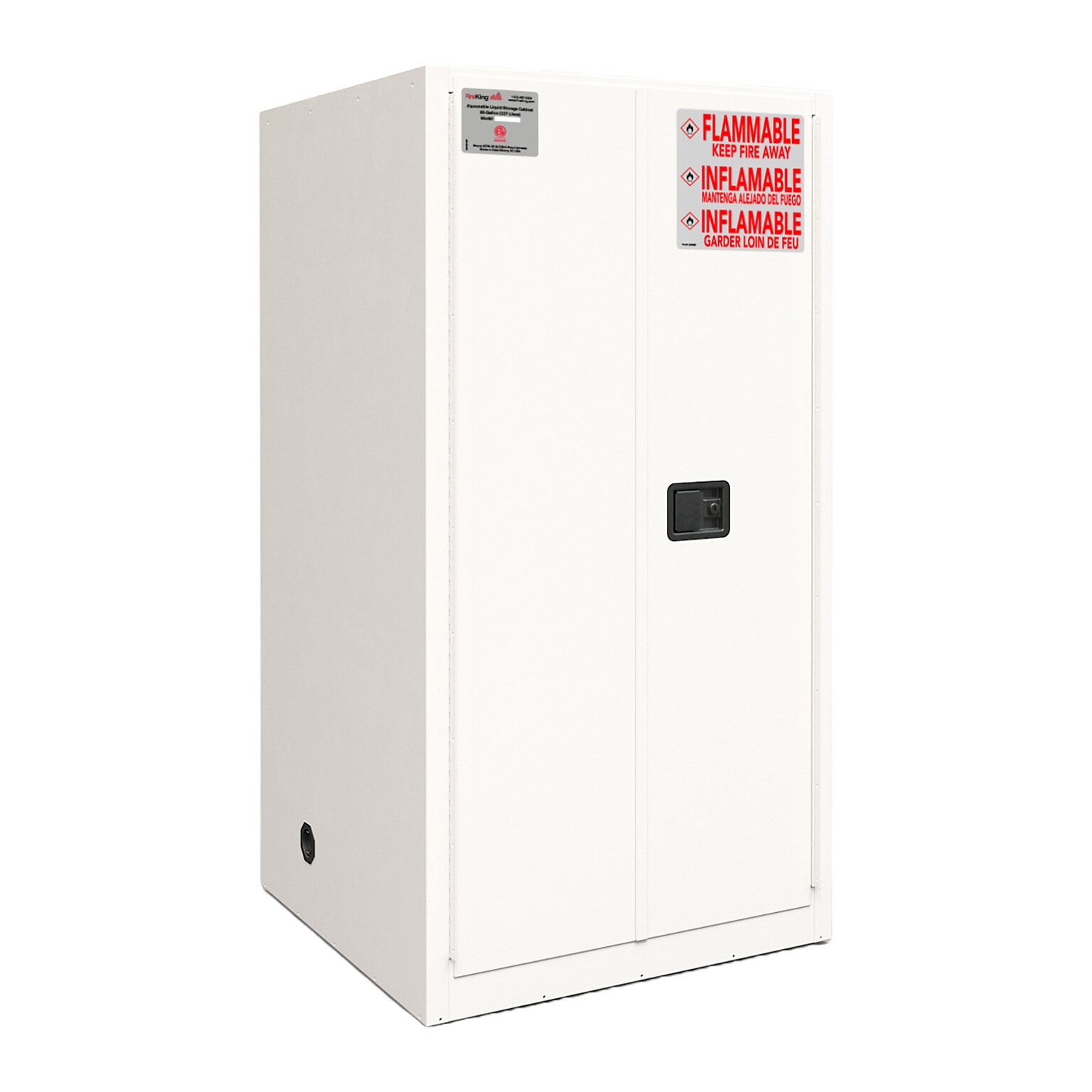 FireKing Flammable Liquids Steel Storage Cabinet, 60 gal, Manual Close, Platinum (SC60-MC-PL)