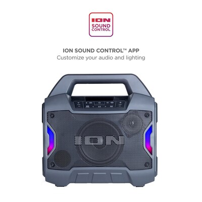ION Game Day Primetime Wireless Bluetooth Portable Speaker, Water Resistant, Black (GAMEDAYPRIM)
