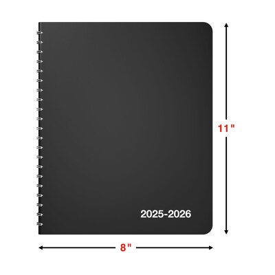 2025-2026 Staples 8" x 11" Weekly & Monthly Appointment Book, Black (ST60363-25)