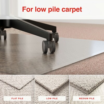 Quill Brand® BerberMat Chairmat, For Low Pile Carpets, Standard Lip, 36" x 48"
