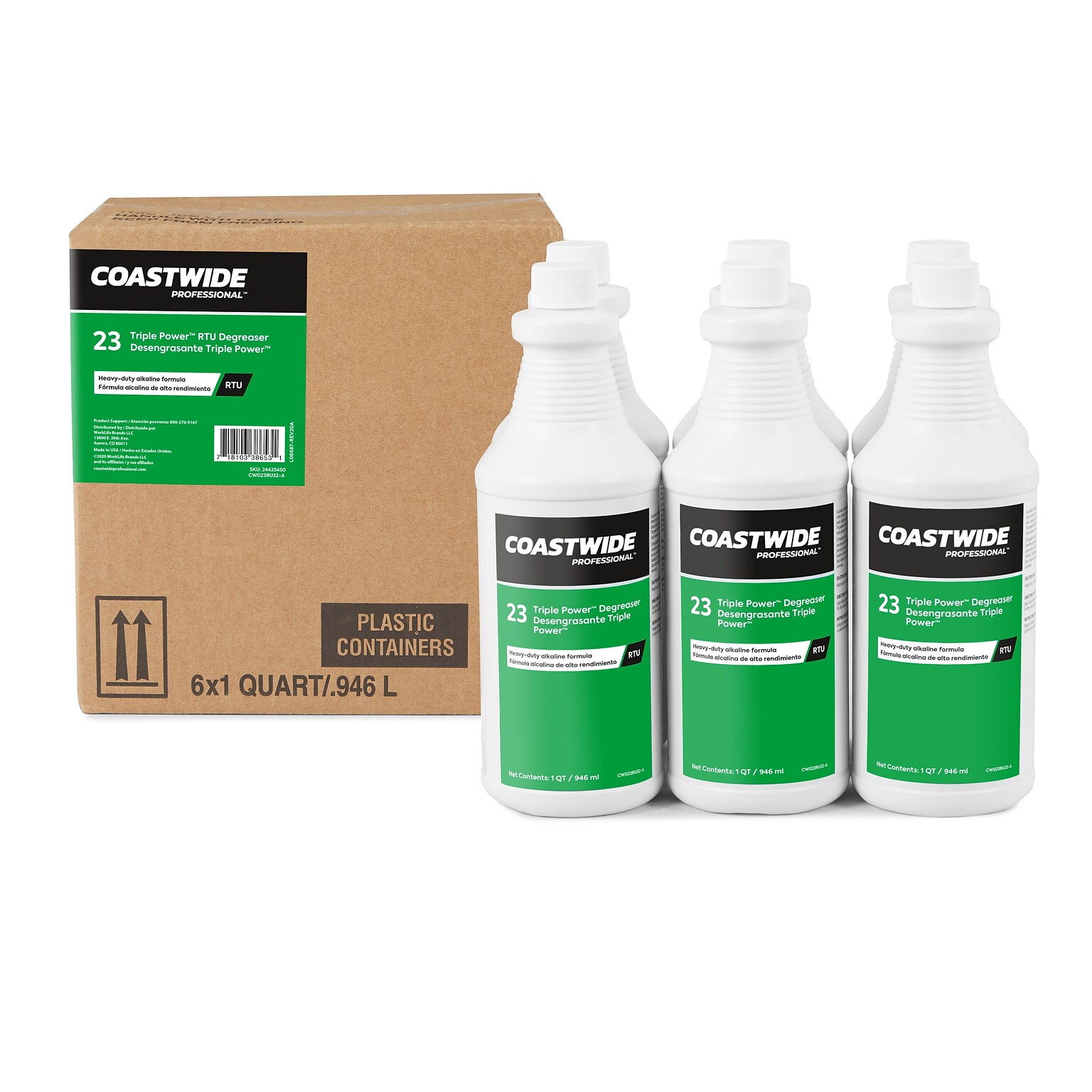 Coastwide Professional Degreaser Triple Power RTU, 0.95L, 6/Carton (CW393032-A)