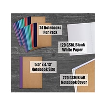 Better Office Customizable Notebook, 4.13 x 5.5, 24 Sheets, Kraft, 24/Pack (25040-24PK)